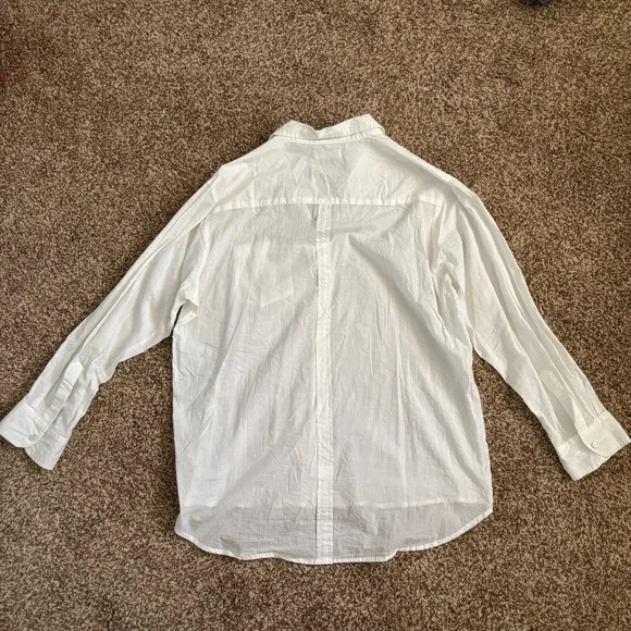 Natural Life || Oversized White Cotton Button Down Shirt Size L/XL - Picture 8 of 12
